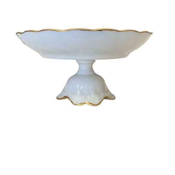 Vtg Limoges Signed Hand Painted Scene Footed Pedestal Candy Dish Courting Couple - Picture 10 of 16